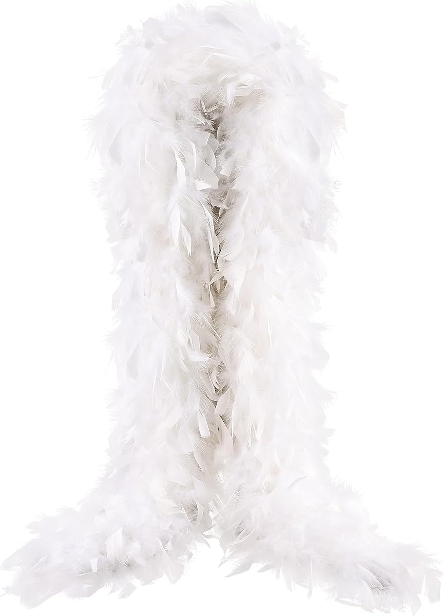 THARAHT Chandelle Boa de plumas 19 colores-38g/55g100g 2 yardas baile boda fiesta Halloween disfraz decoración boa de plumas