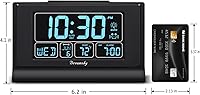 Vista 7 de DreamSky Despertadores para dormitorios con batería de respaldo, reloj digital de ajuste automático con fecha y día de la semana, temperatura