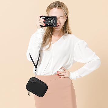 Lacdo Kameratasche für Canon PowerShot G7 X Mark III/PowerShot G7 X Mark II 4K Vlogging Digitalkamera Kompakte Kameraschutzhülle stoßfeste Reisetasche Tragetasche für USB-Kabel Kamera-Akku Schwarz