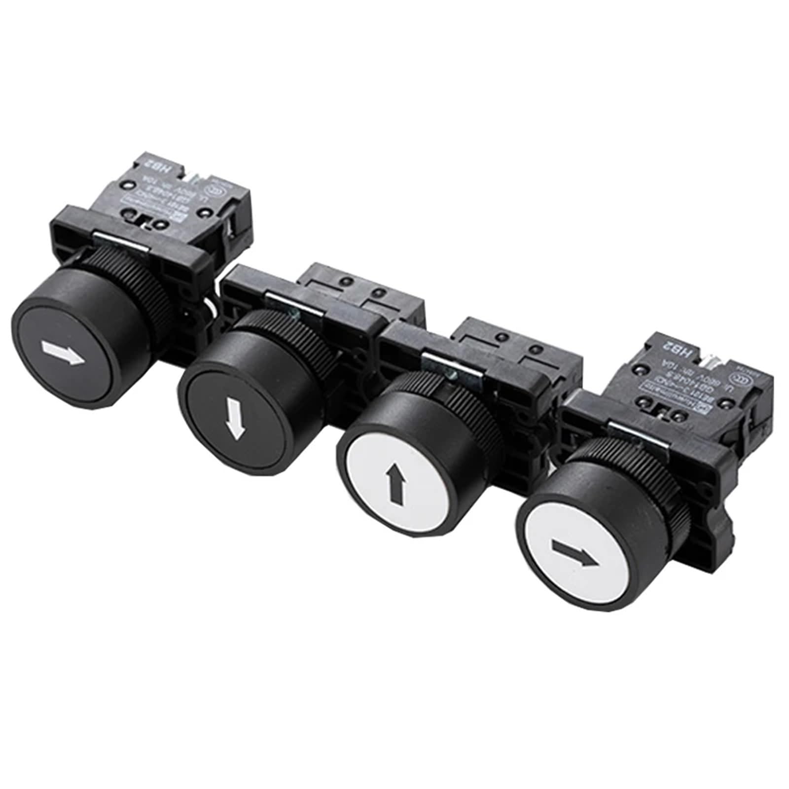 10 pulsadores de plástico XB2-EA de 22 mm con flecha negra/blanca, de inicio/parada, 10 A/415 V, con reinicio automático/momentáneo.(Blue)