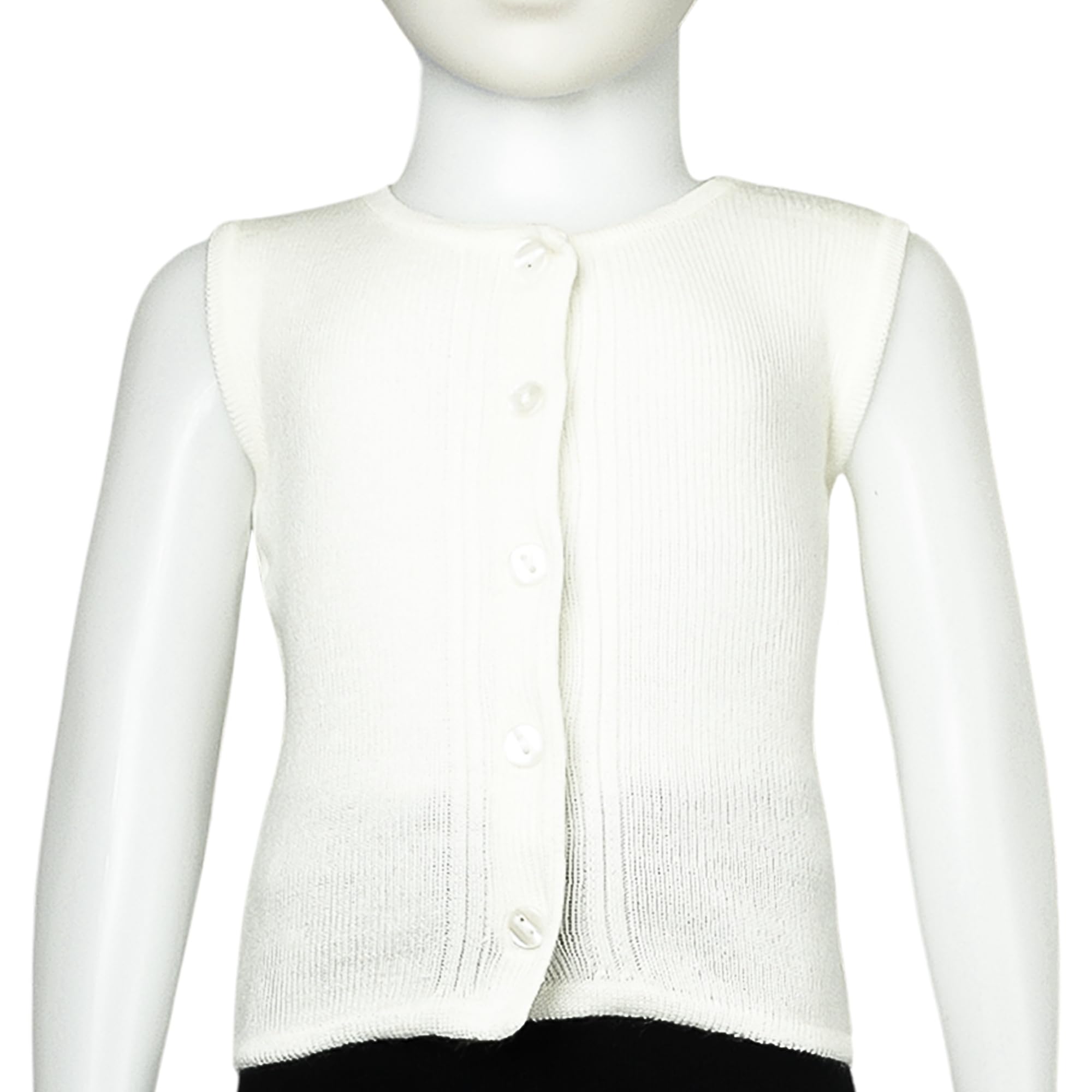THE LITTLE LOOKERS Front Open Half Sleeves Sweaters/Inner/Bandi/Wollen Vest for New Born Babies/Infants(0-3 Months) (Black & White) - Image 2 thumbnail