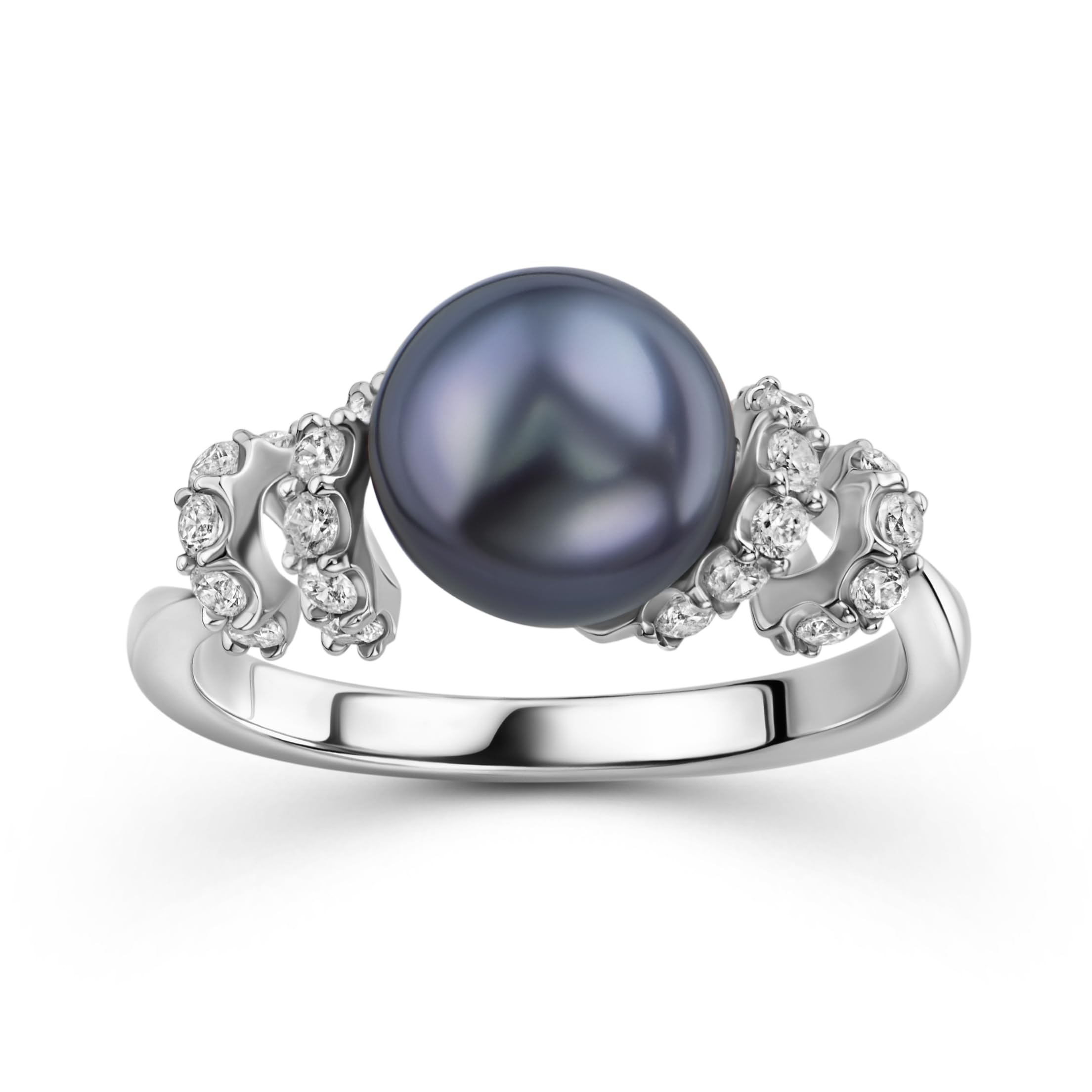 OROVI Anello donna Argento 925 vero, con Zirconi e Perle d'acqua dolce - Argento Gioielli donna - Gioiello Ipoallergenico - Fatto a Mano
