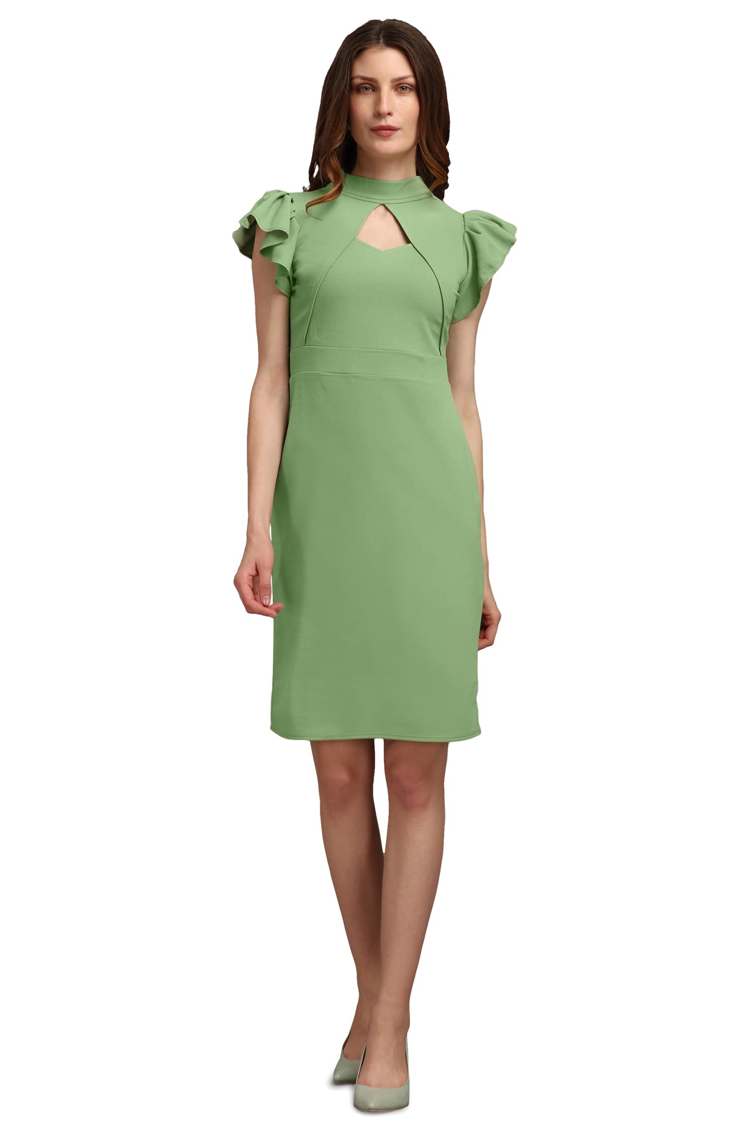 PURVAJA Vestido ajustado por encima de la rodilla para mujer (Ruby-314-320)