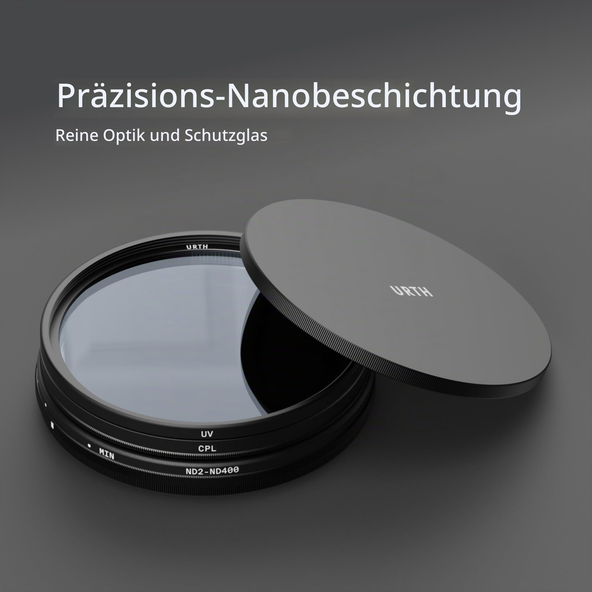 Urth 77 mm 3-in-1 UV, Zirkularer Polfilter (CPL), ND2-400 Filter Kit — Explorer Filterset, mehrfachbeschichtetes optisches Glas, ultraflache Kamerafilter mit 2 Kappen
