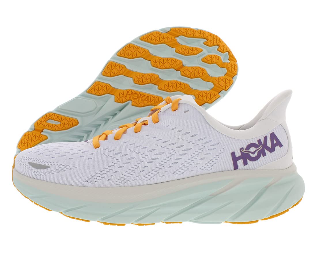 HOKA Clifton 8 Womens Shoes Size 7.5, Color: Blanc De Blanc/White