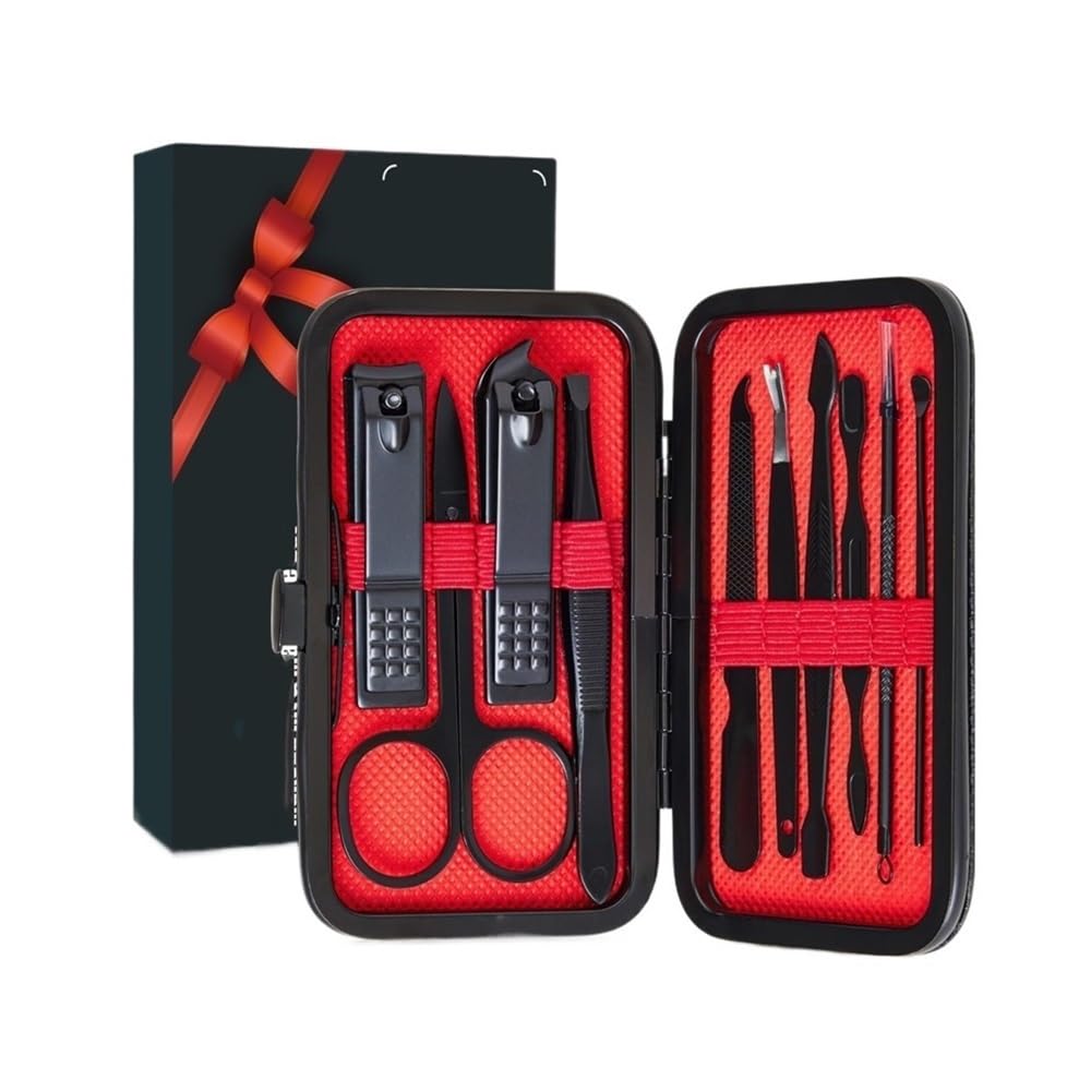 Set tagliaunghie, Set manicure 10 in 1 for uomo e donna, kit tagliaunghie da viaggio per piedi, tagliaunghie e tagliaunghie