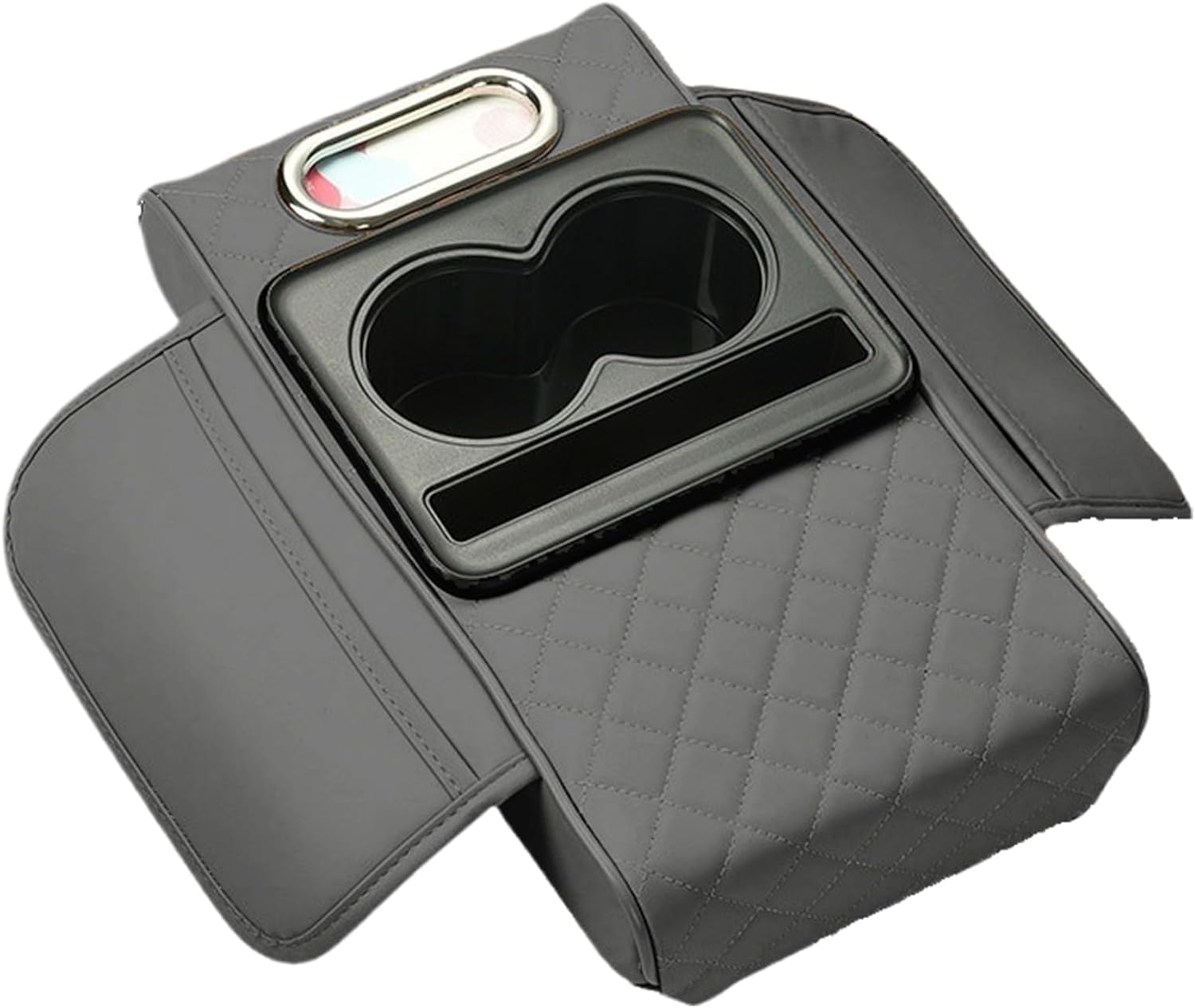 LMYLFHSG Center Console Box Organizer for Lincoln Nautilus Aviator Corsair Navigator L,Center Armrest Box Cover Large PU Leather Car Armrest Pad,Grey