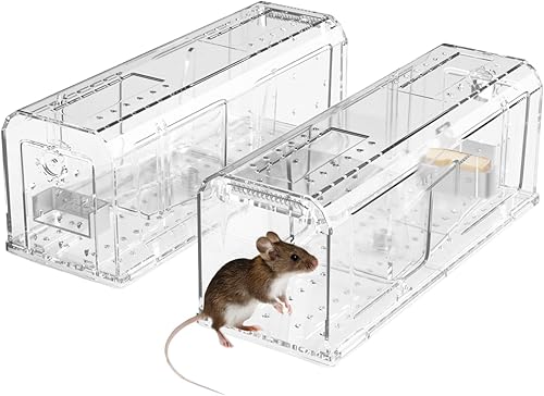 Trampas Humanas para Ratones, Trampas para Ratones en Interiores para el Hogar, Trampas para Ratones Reutilizables de Captura Viva y Liberación sin