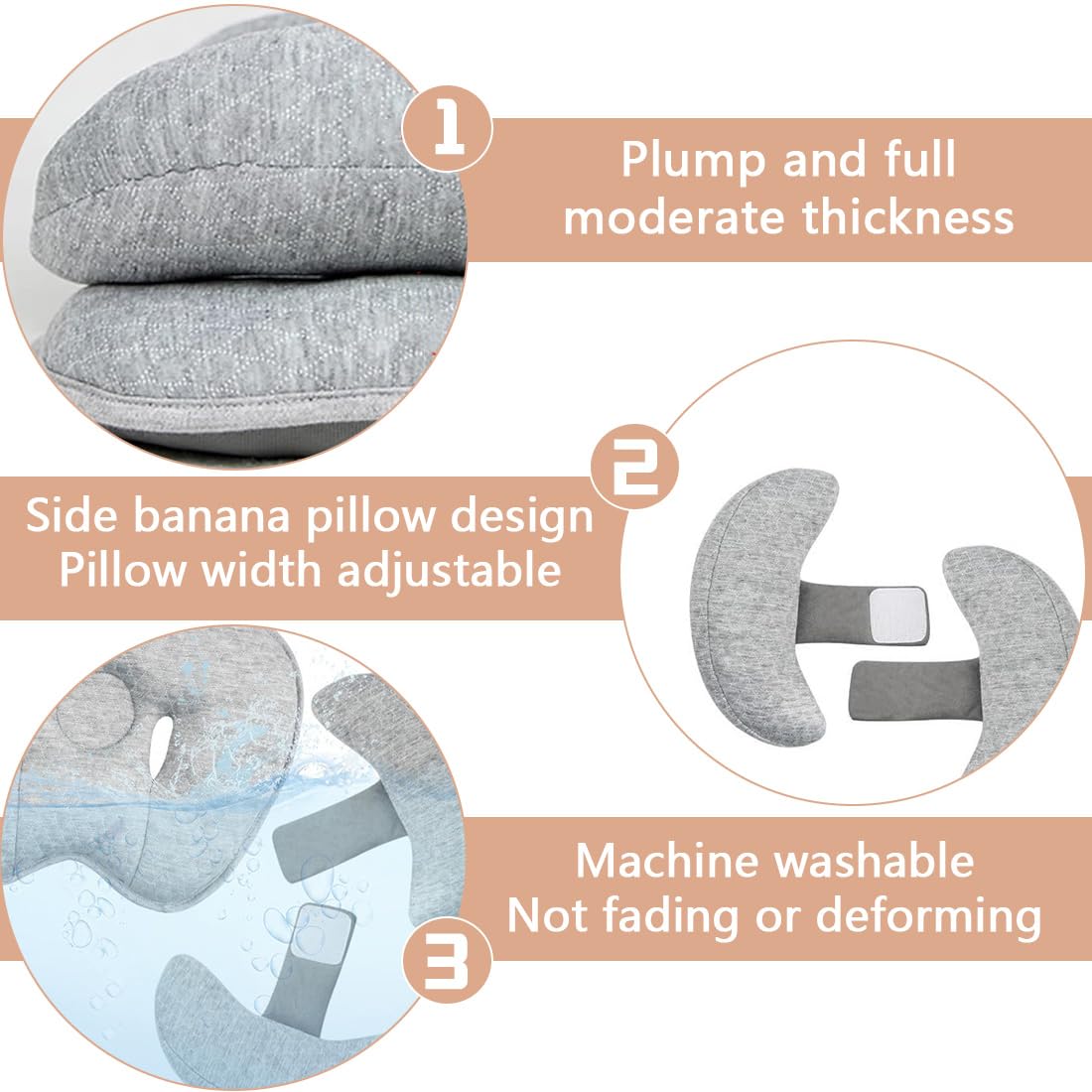 Cuscino cervicale per neonati, confezione da 1, cuscino di supporto per la testa per neonati, cuscino cervicale 2 in 1, cuscino cervicale a forma di banana per neonati, supporto cervicale