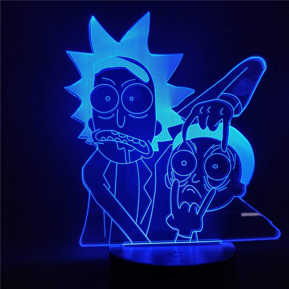 Rick and Morty LED 3D Night Light Cartoon Table Desk Lamp Children Night Lampara Change Bedroom Xmas Gift Home Decoration Kids