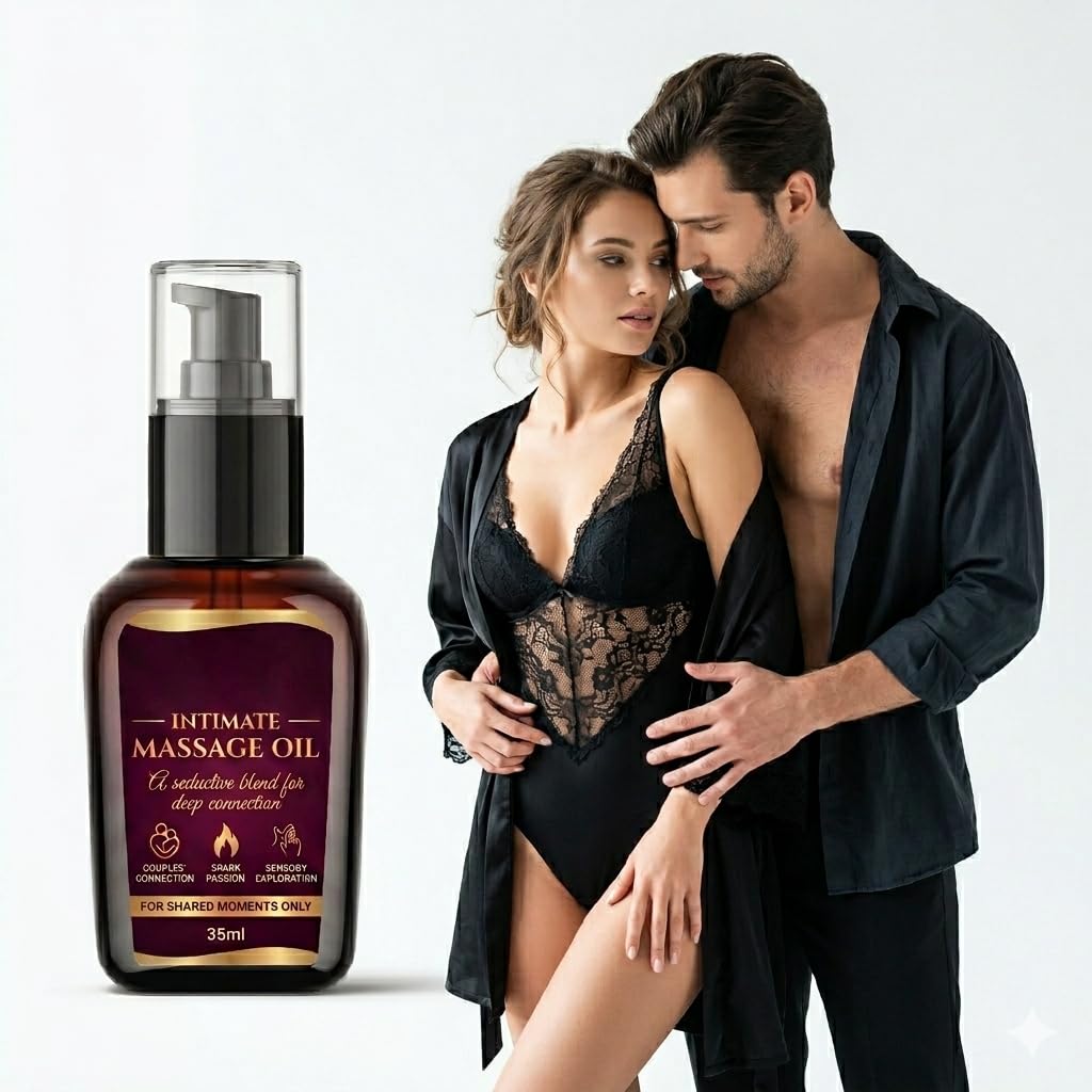Couples Intimate Massage Oil - Seductive Blend to Spark Passion & Intimacy - Perfect for Romantic Gifts, Anniversaries & Shared Moments - 35ml