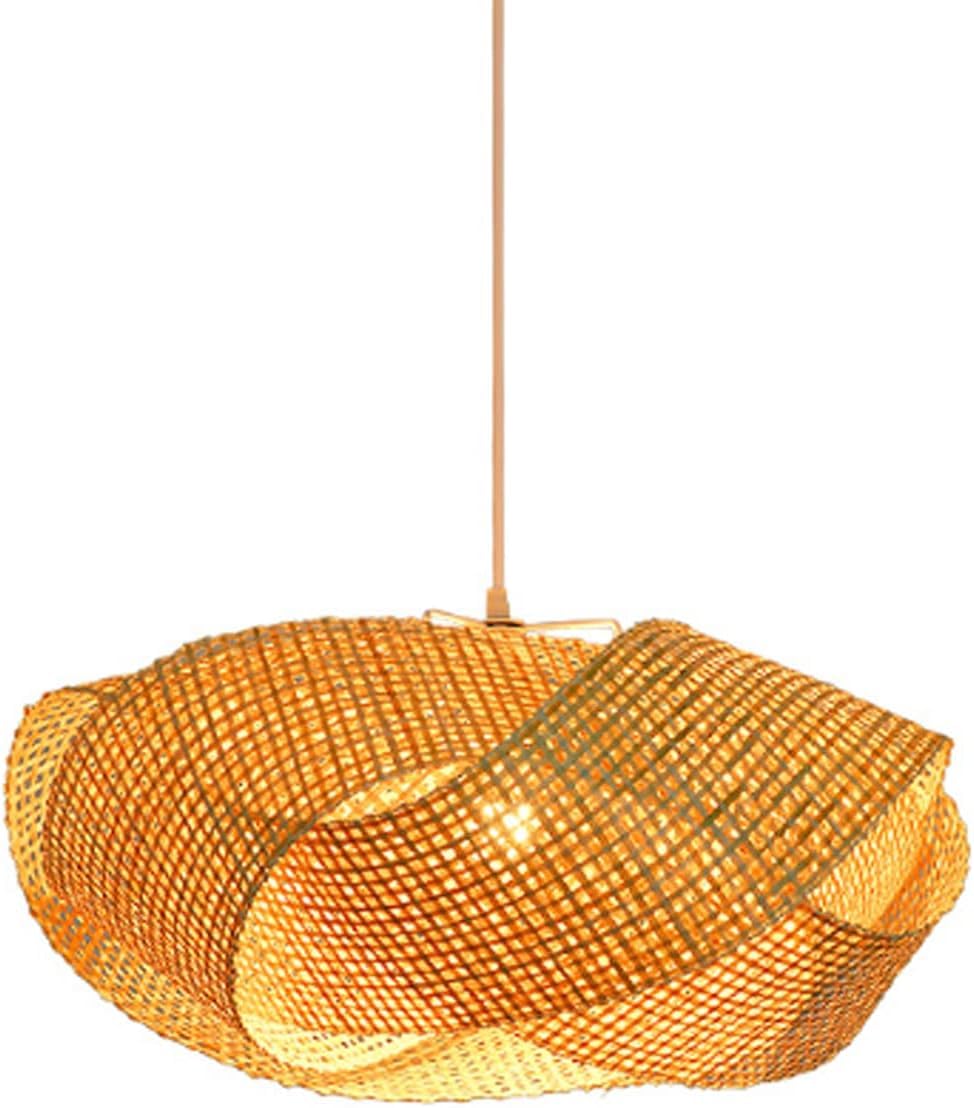 Lustre en rotin tissé main de 60cm, luminaire d'exception pour villa chic