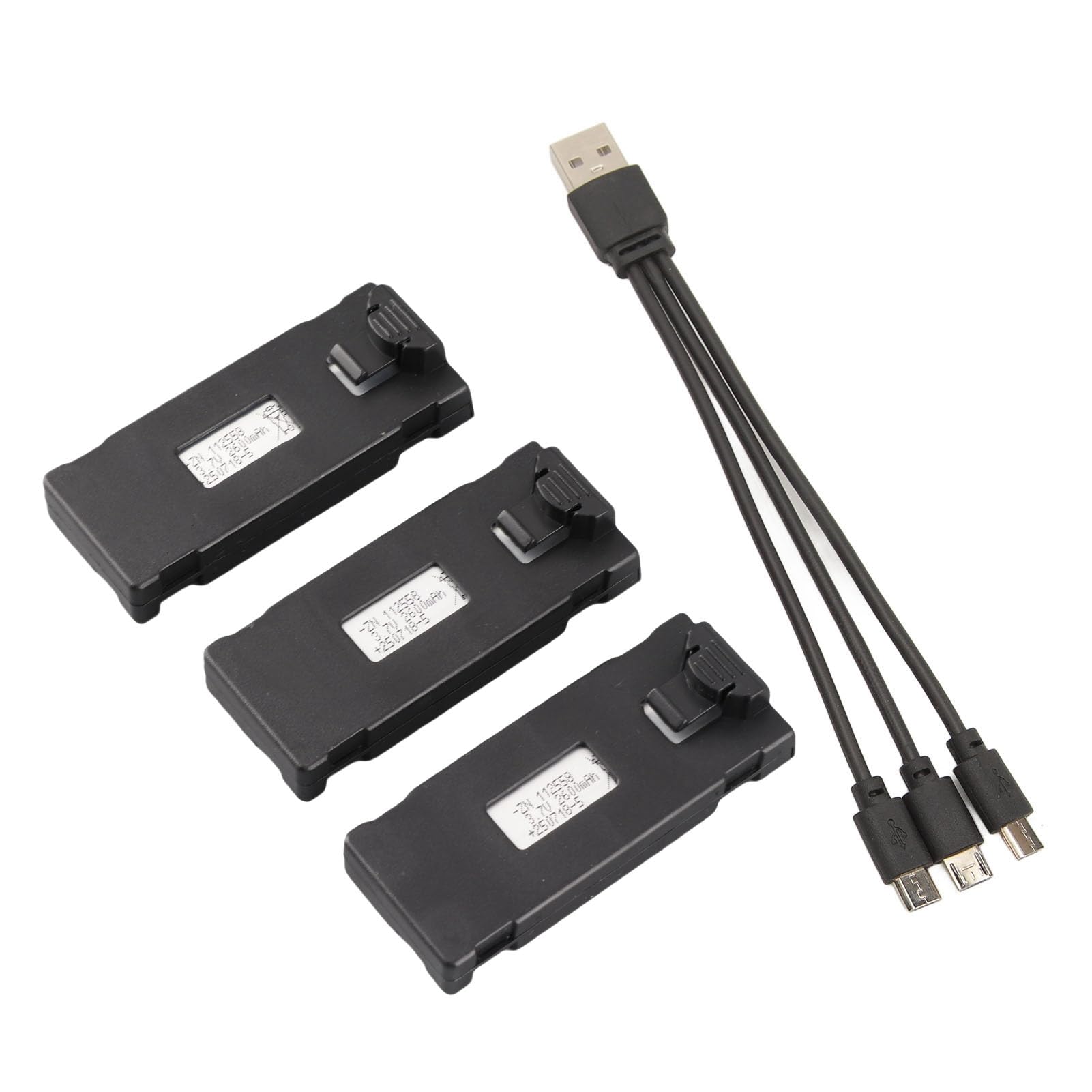 Baterías Para Drones 3.7V 1800mAh - Pack De 3 Unidades Con Hélices, Compatible Con Modelos E88, E99PRO, P1, K3, S1 Y Más