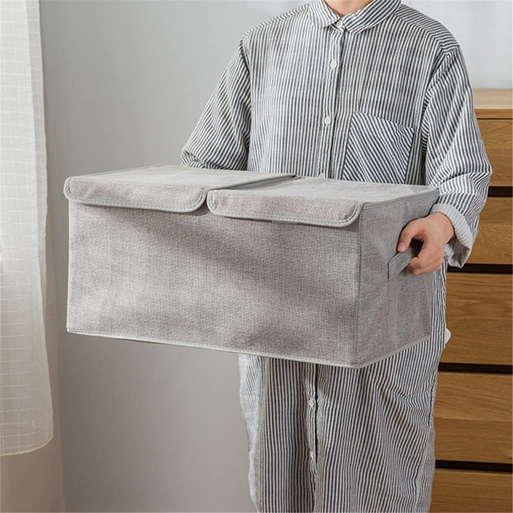2 Pezzi Organizzatori Pieghevoli per cassetti Scatola portaoggetti per la casa Abbigliamento Intimo Organizzatore Calzini in Tessuto Organizzatori per cassetti Sciarpa (Grigio 27,5 * 28 * 20 cm)