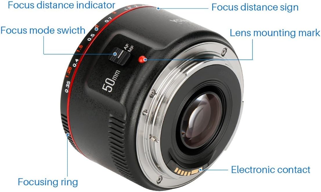 🛒 Crаzу Dеаlѕ YONGNUO YN50mm F1.8 II Large Aperture Auto Focus Lens Small Lens with Super Bokeh Effect for Canon EOS 70D 5D2 5D3 600D DSLR Camera w/EACHSHOT Cleaning Cloth