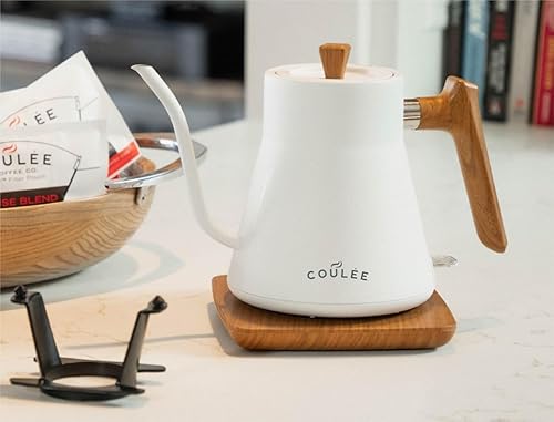 Hervidor de cuello de cisne, Hervidor elegante, Easy Pour, Acero inoxidable 304 de calidad alimentaria premium, 1200W, Funcionamiento con un solo