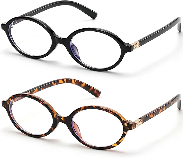 Retro Oval Blue Light Glasses for Women Fashion Computer Glasses Bluelight Blocking Eyewear Vintage Frame
