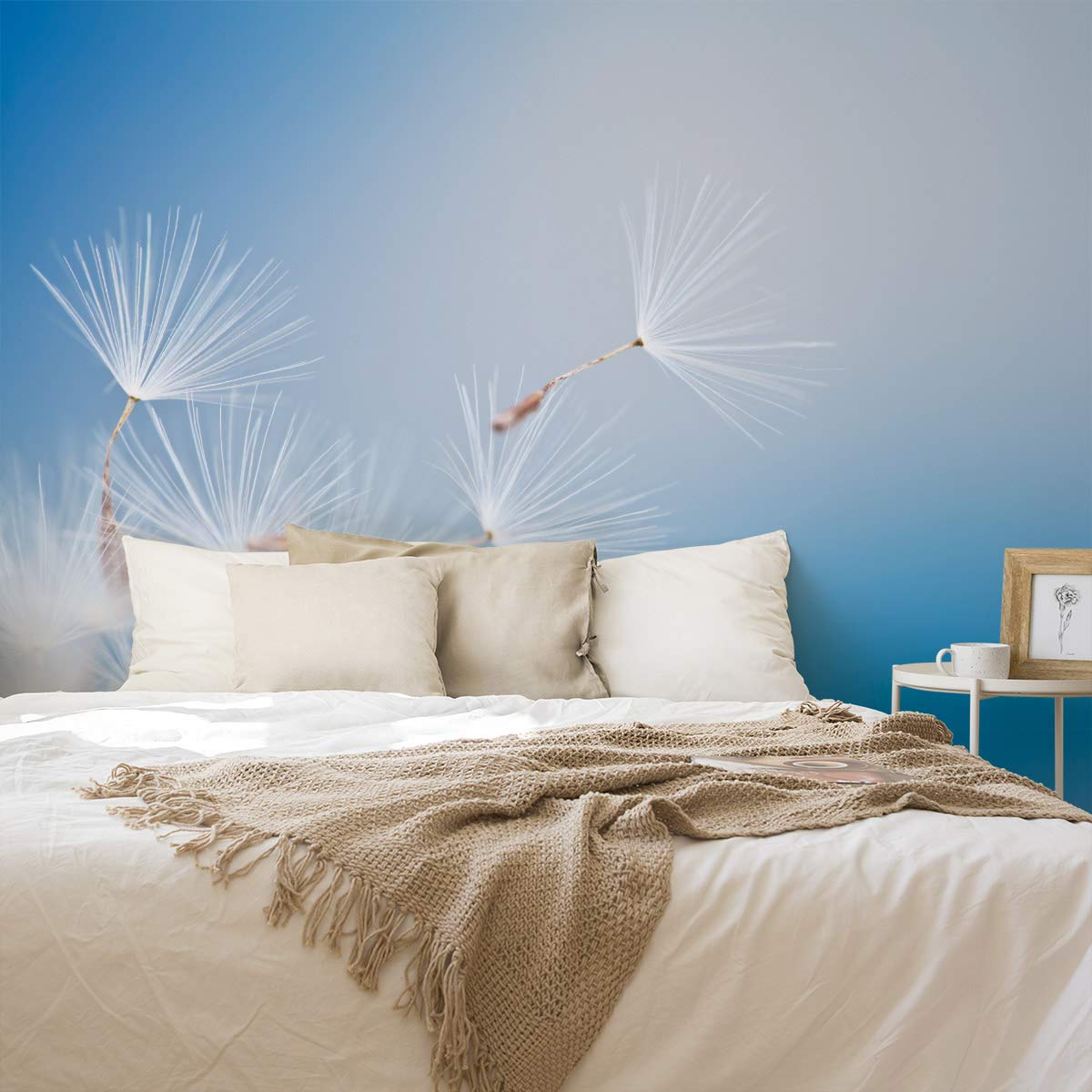 Muralo Carta da Parati 3D, Soffione, Natura - 315x210 cm | Rivestimento murale decorativo disponibile in tessuto non tessuto o autoadesivo, stampa nitida, posa facile, arredo moderno