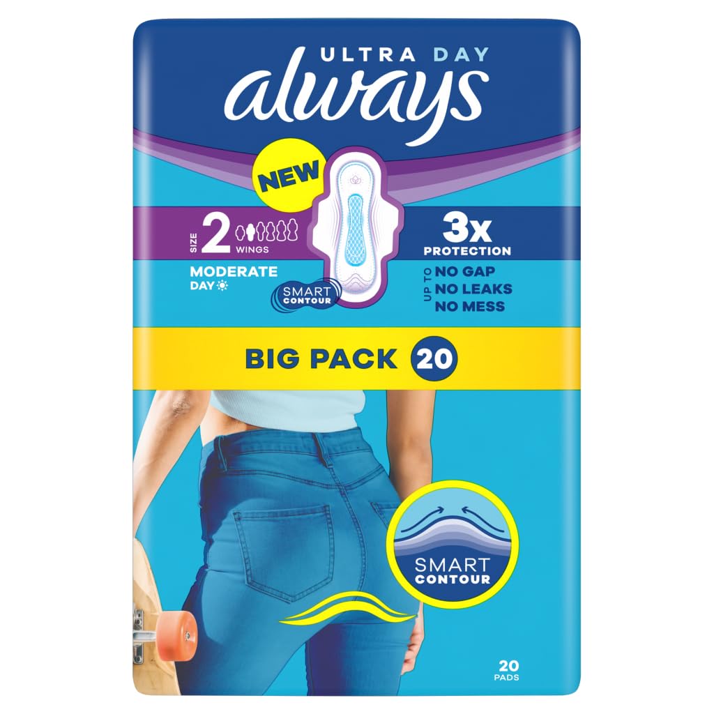 Always Ultra Day Long Sanitary Pads With Wings Size 2 20pk