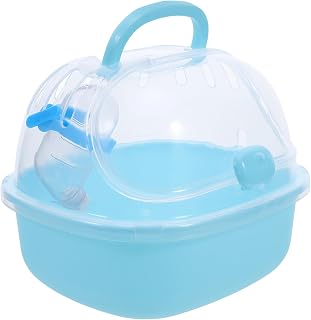 GANAZONO Portable Small Animal Carrier Cage with Water Bottle Lightweight Hamster Travel Cage for Guinea Pig Dwarf Hamster and Hedgehog for Outdoor Trips and Veterinary Visits