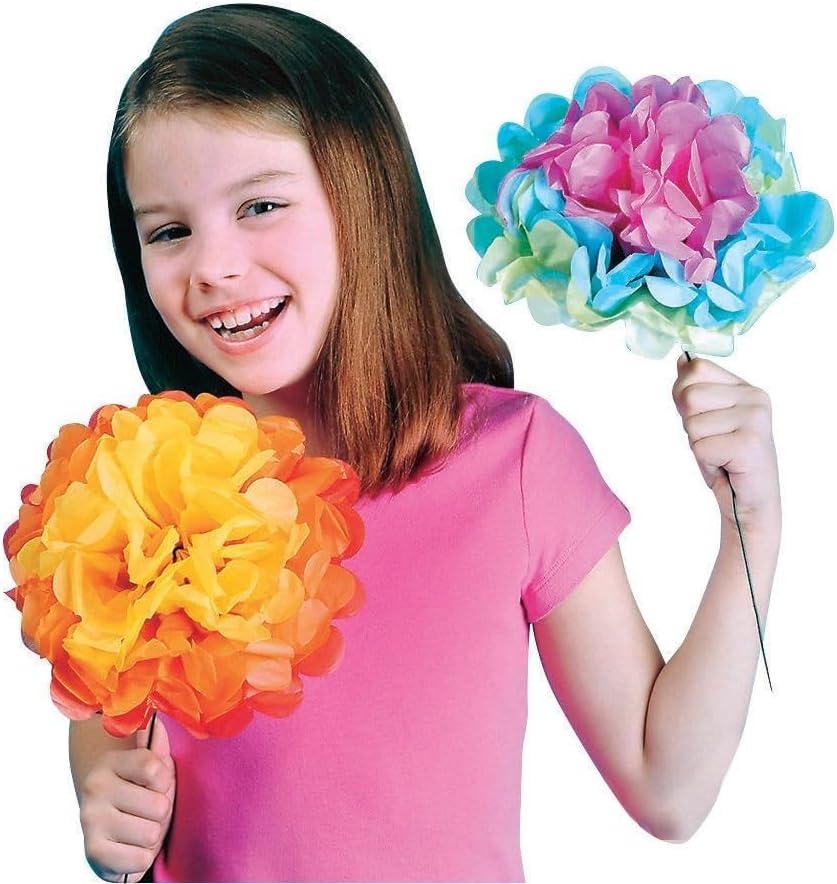 S&S Worldwide Jumbo Tissue Flower Craft Kit (Pack of 84)