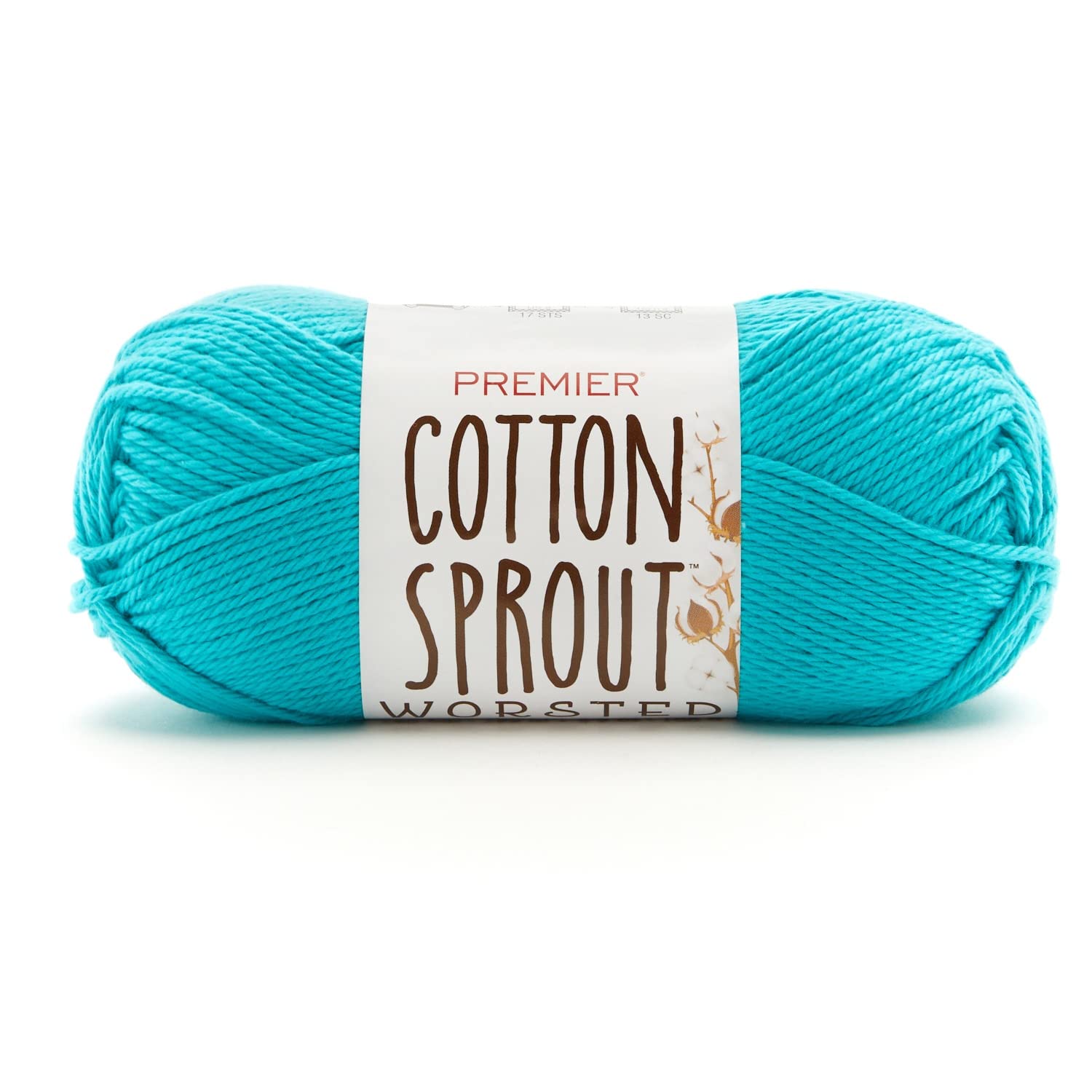 Cotton Sprout Worsted turquoise Premier fil coton anti-pilling qui ne se dédouble pas