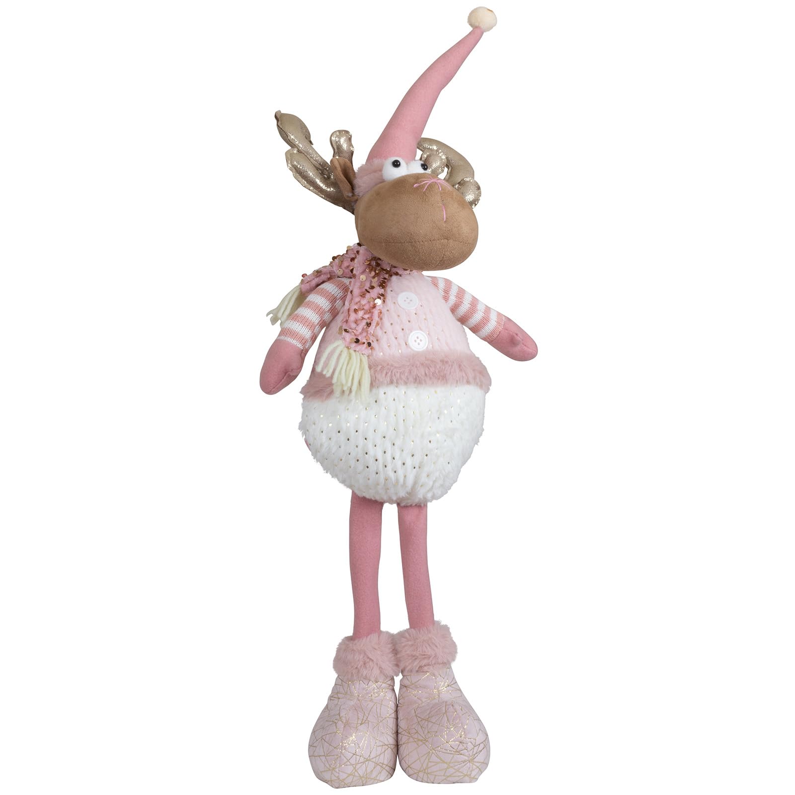 Elch 60cm (73cm) Dekofigur 2 Stück rosa-weiß
