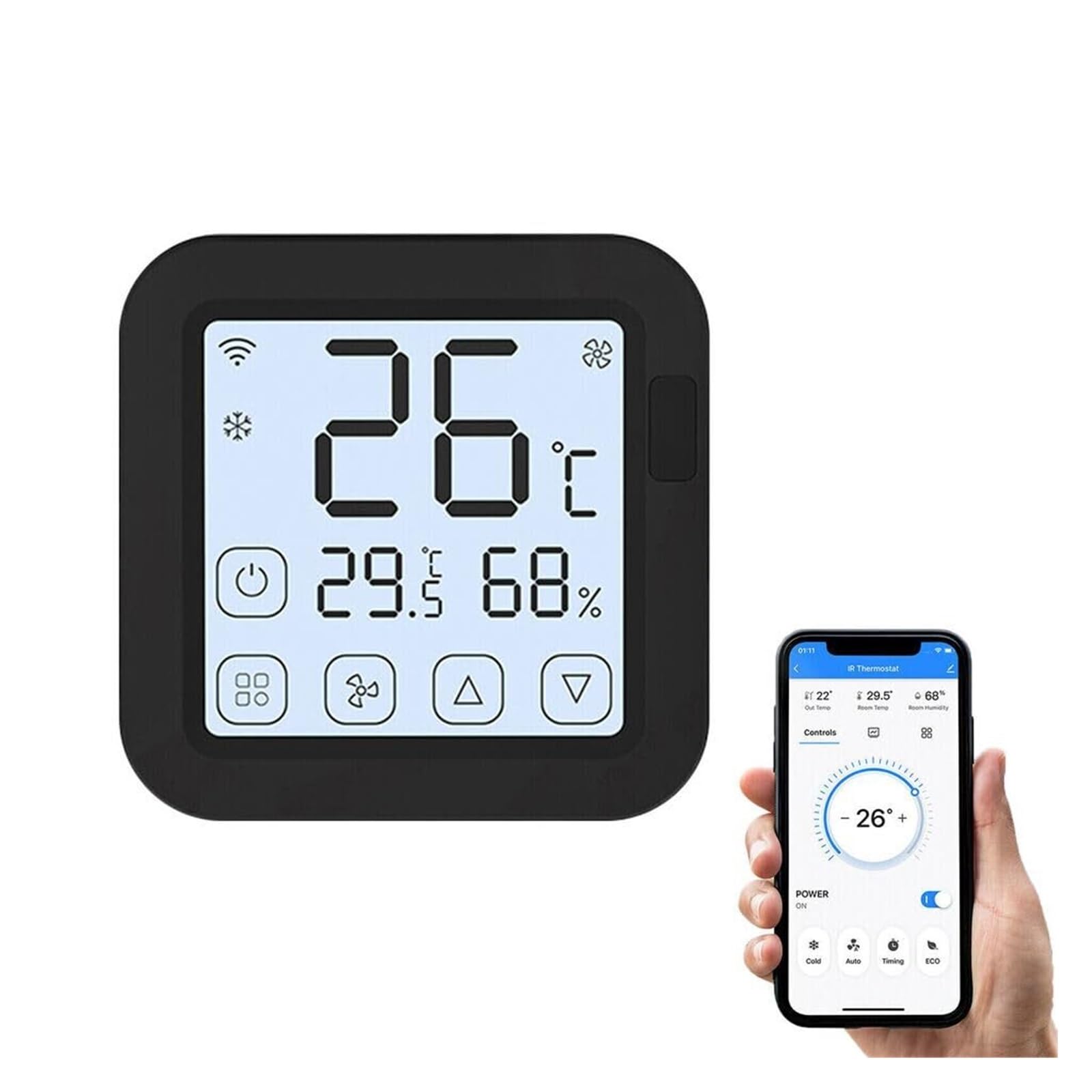 Controlador inteligente de aire acondicionado IR WiFi, termostato de CA remoto habilitado para aplicación Tuya, control de voz, dispositivo de automatización del hogar para eficiencia energética