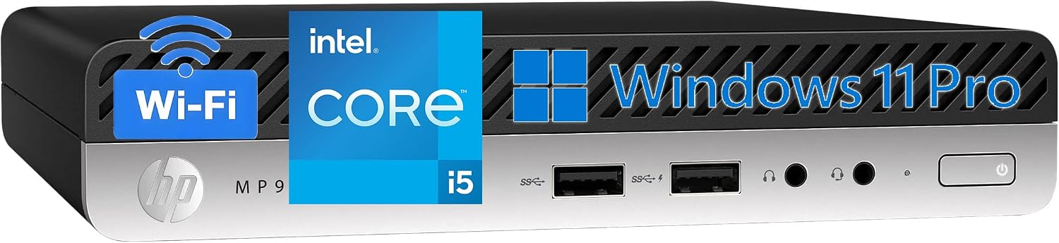Mini PC, Intel Core i5-9500T, 16GB DDR4 RAM, 256GB SSD, 2X DisplayPort | Ultra-Mini Design Desktop Computer, Idea for Web Browsing, Video Editing & Coding, Keyboard & Mouse Included, Windows 11 Pro