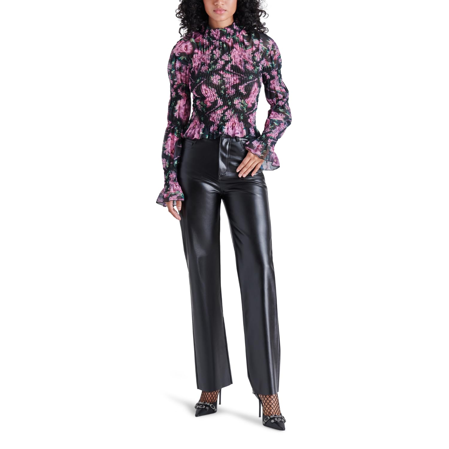 2445 Women\'s Loren Pant Belt, Black SAINT LAURENT Cassandre textured-leather belt | NET-A-PORTER main image 2