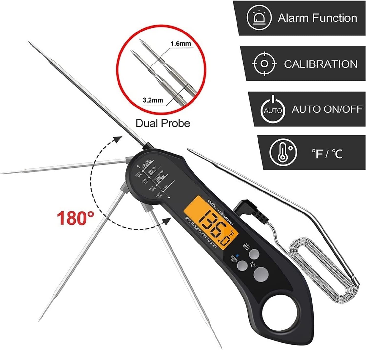 Thermomètre Alimentaire Cuisine Numérique Cuisson Sonde Alimentaire Thermomètre Cuisine Outils