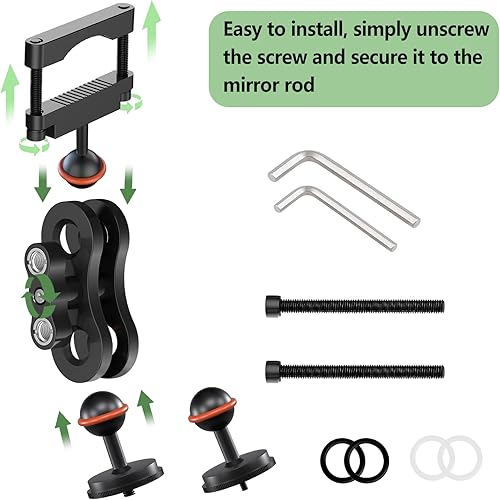 Miniatura 7 de Soporte para cámara de salpicadero, soporte roscado de cámara de 14 "18", base de montaje de aluminio para espejo retrovisor de conducción, adecuado