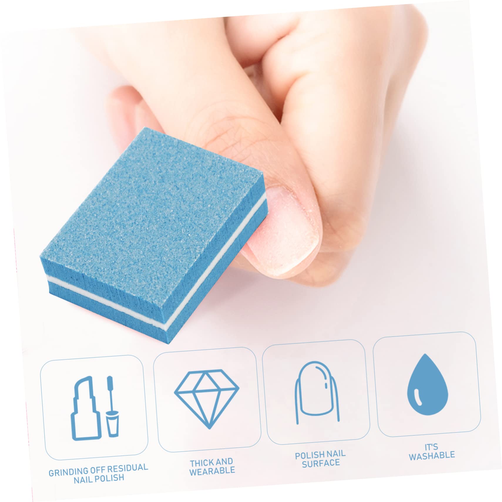 Healeved 150pezzi Sponge Nail Files Per Manicure e Unghie Finitura Liscia Per Unghie Naturali e Artificiale Facile Da Usare e Portatile