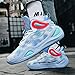 KIUSMETY Womens Mens Basketball Shoes High Top Fashion Volleyball Sneakers Breathable Lace Up Non Slip Sport Outdoor Shoe for Unisex Blue Size 10