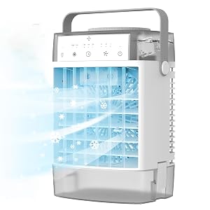 Portable Air Conditioners 1000ml Portable AC Unit with Remote Control Powerful 3 Speeds 7 Colors LED Evaporative Air