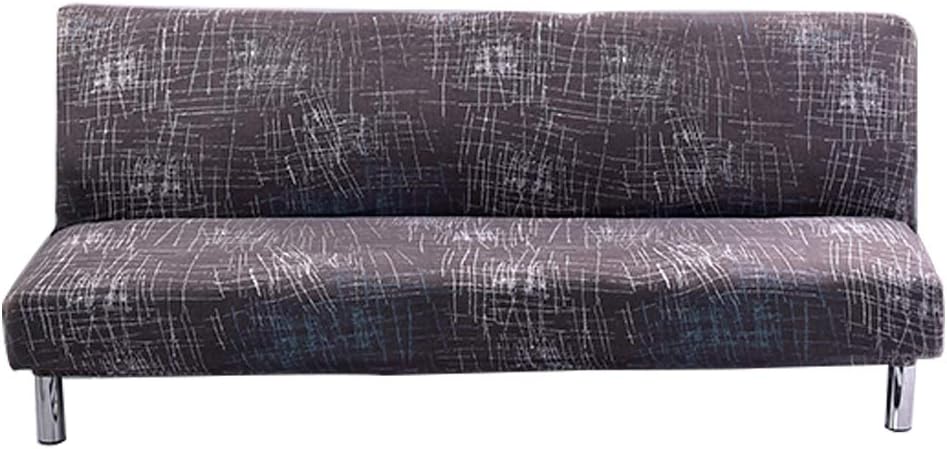 Plush Sofa Cover, Solid Color Plush Thicker Folding Anti-Slip Armless Sofa Futon Cover for Patio Couch Bench (L, N)
