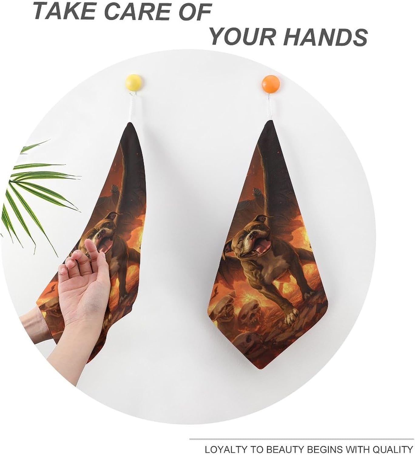 Skull Grim Reaper Pitbull Towel Hand Towels Decorative Towel for Bathroom Kitchen Shower Gym 4PCS