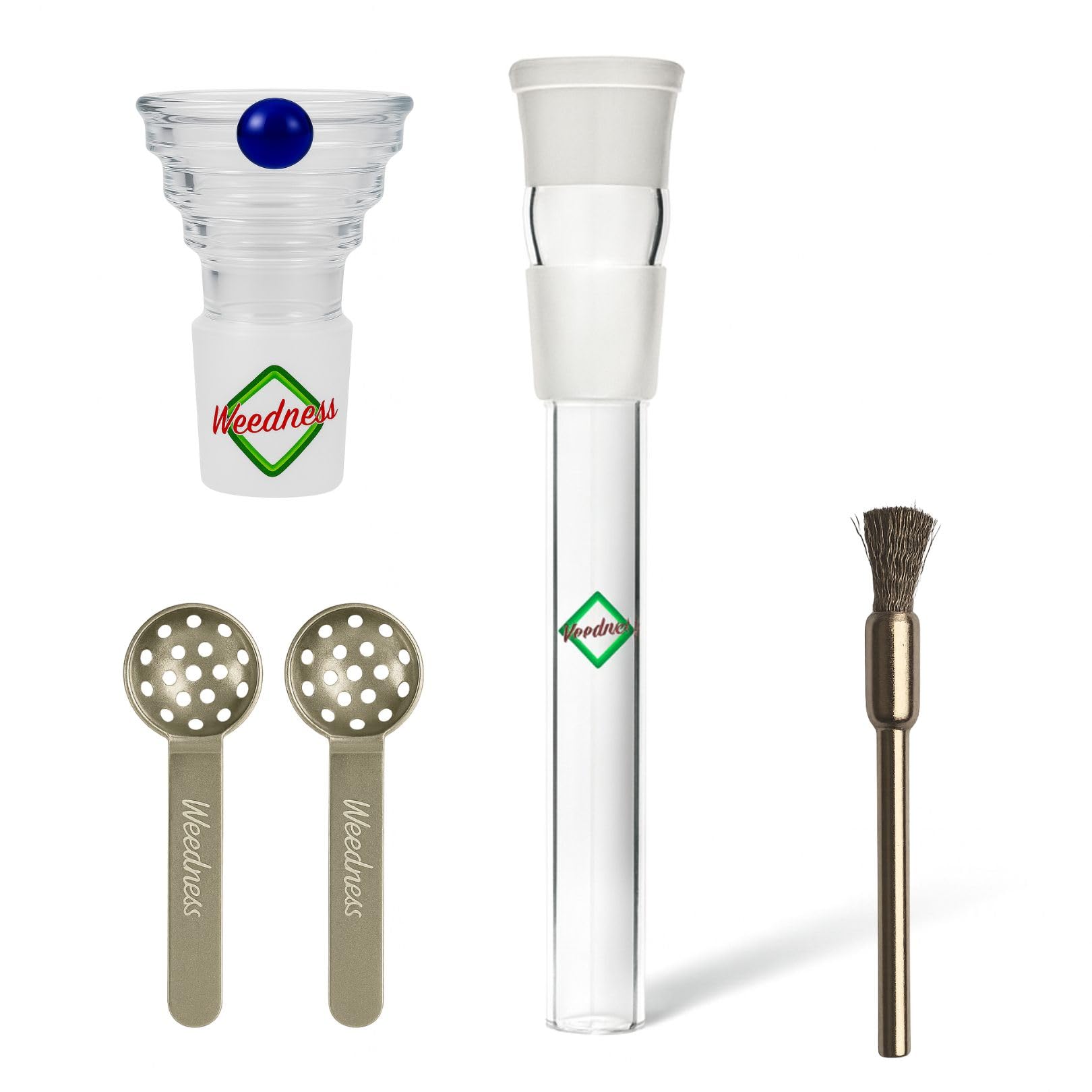 Chillum bong 14.5 mm fente Weedness de 17cm en set de 4 pieces pour chicha