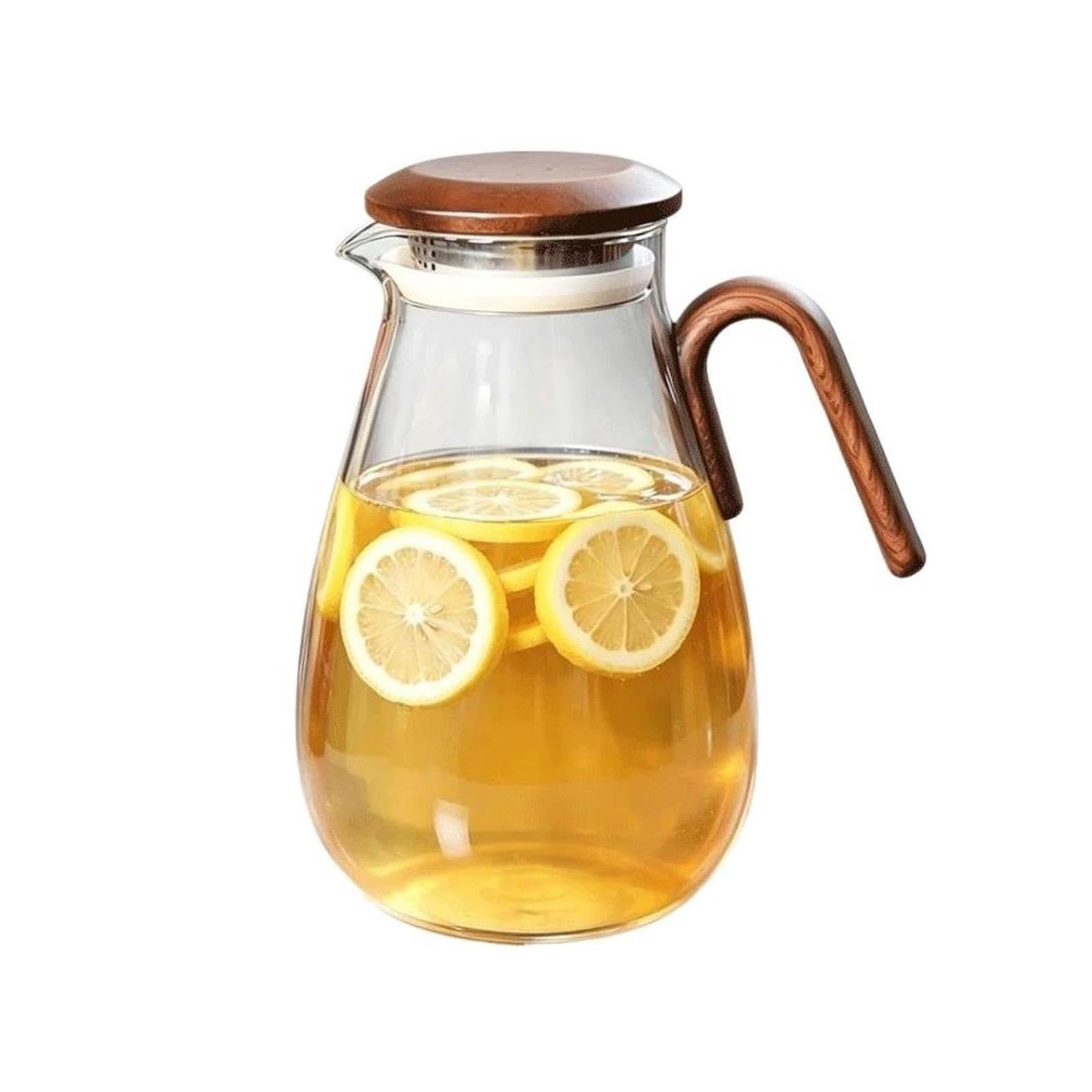 Jarra de Agua Jarra de Agua Vidrio con Mango en Forma U Jarra de Té Helado(Transparent)