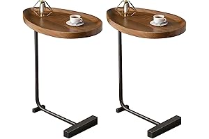 NIOIIKIT C-Shaped End Table Set of 2 for Cozy Couch Time