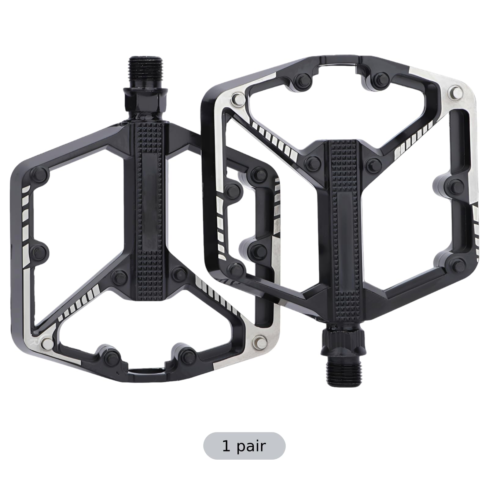 1 Paar Mountainbike-Pedale, 9/16-Zoll-Gewinde, breite Aluminium-Flachpedale mit großer Plattform, MTB-Pedale mit doppelt abgedichtetem DU-Lager, für Straße, Mountain, BMX, 0,9 lbs/406 g