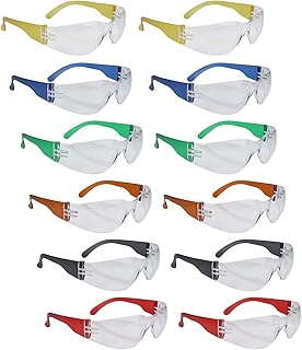 ROAR Assorted Safety Glasses 12 pairs per box Eyewear Protective Glasses Safety Goggle Airsoft Goggle, Strong Impact Resis...
