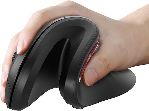 seenda Ratón vertical ergonómico con Jiggler  Bluetooth + 2.4G USB multidispositivo, mouse inalámbrico Ergo, motor de mouse Jiggler para