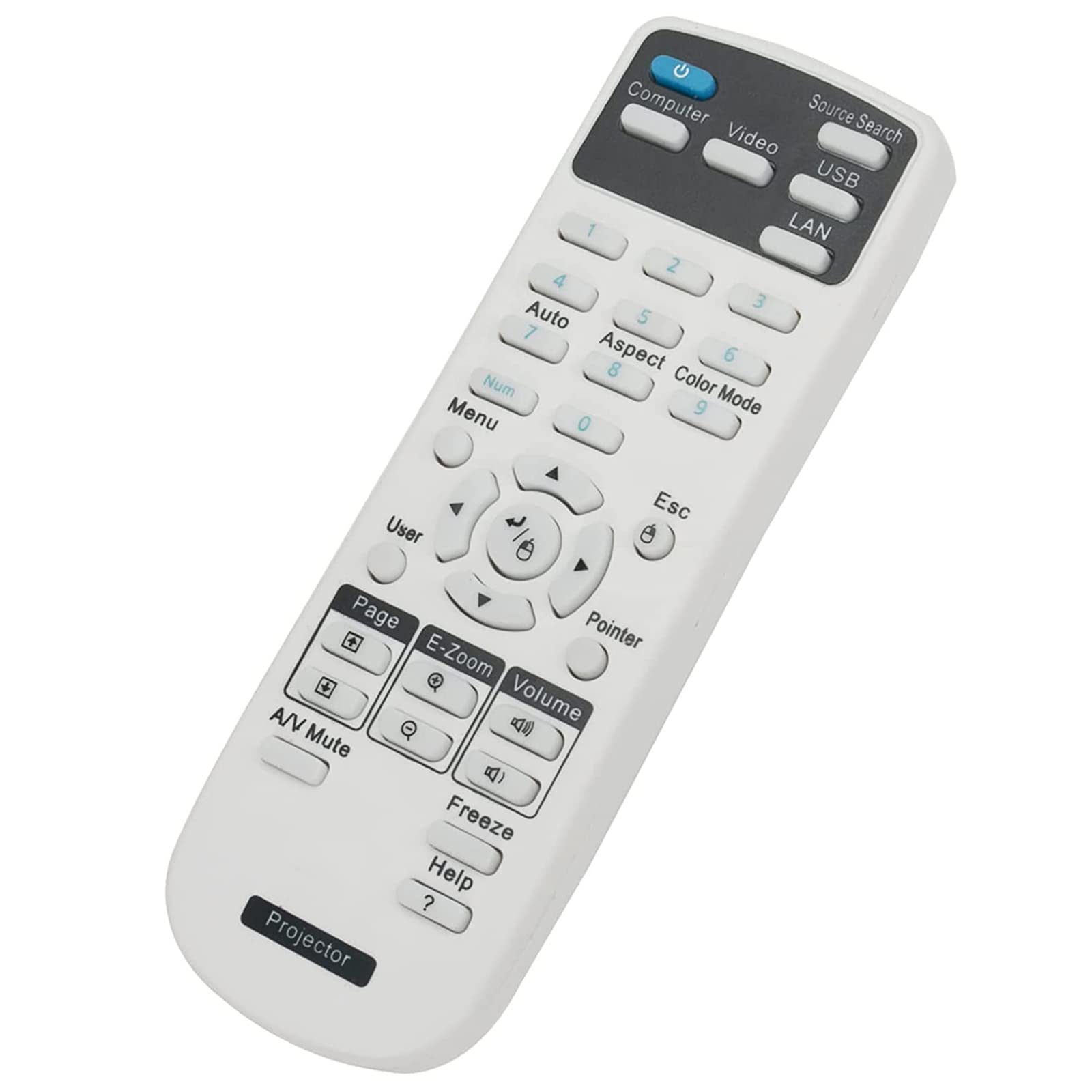 AULCMEET 1547200 Télécommande Rechange pour Epson Projectors EB-435W EB-430 EB-475Wi EB-470 EB-536Wi EB-530 EB-525W EB-425W EB-420 EB-485Wi EB-480i EB-965 EB-940 EB-955W EB-98 EB-535W EB-520