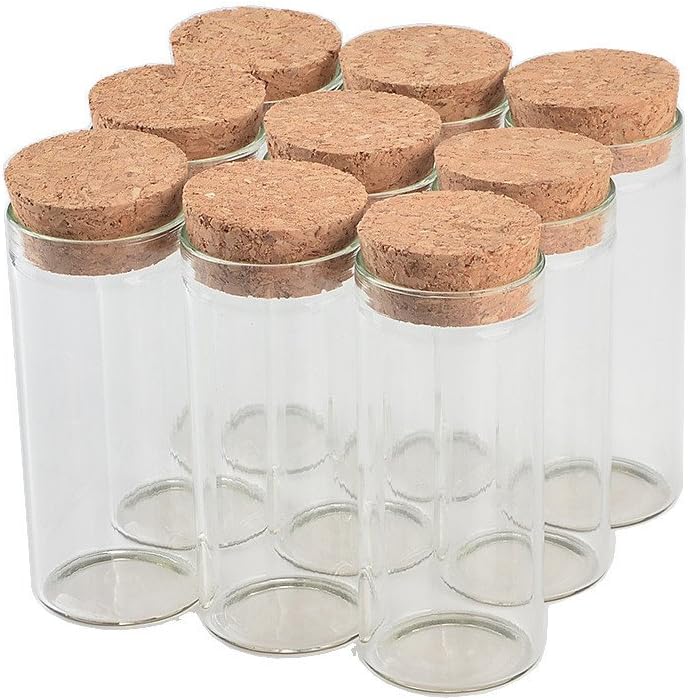 10pcs Tubes à Essai Laboratoire Verre Avec Des Bouchons De