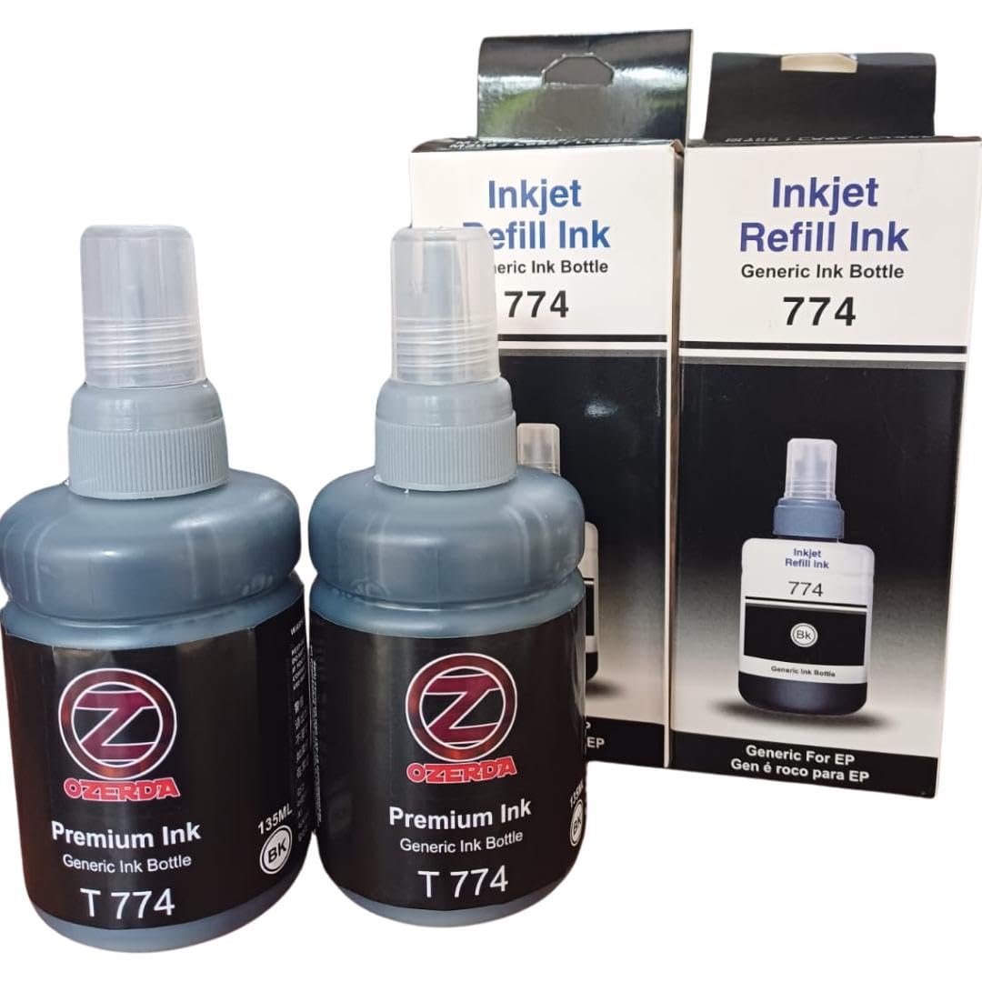 VEBAGAT774 Refill Compatible Ink for Epson M100, M105, M200, M205, L655 Printer Black 2 Ink Bottle