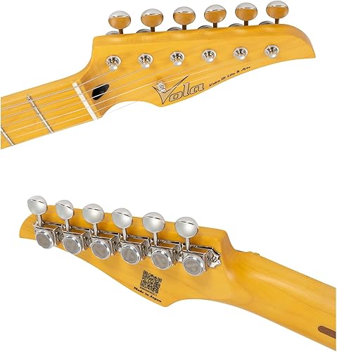 Miniatura 8 de Vola Vasti V3 MC - Guitarra eléctrica, cuerpo de ceniza, cuello de arce, trastes de níquel, cuello en C moderno, fabricado en Japón (rosa concha)