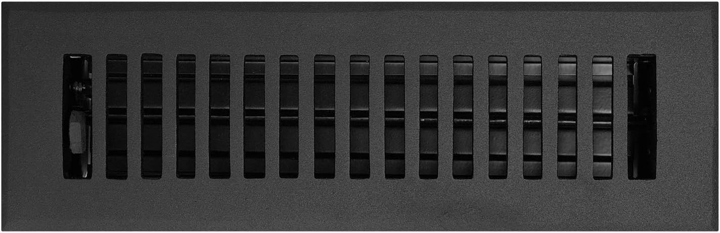 Contemporary Vent Cover, Solid Cast Aluminum Interior, Controls Air Flow, 2 x 10 inches (Overall Face: 3.75 x 11.5 inches), Matte Black