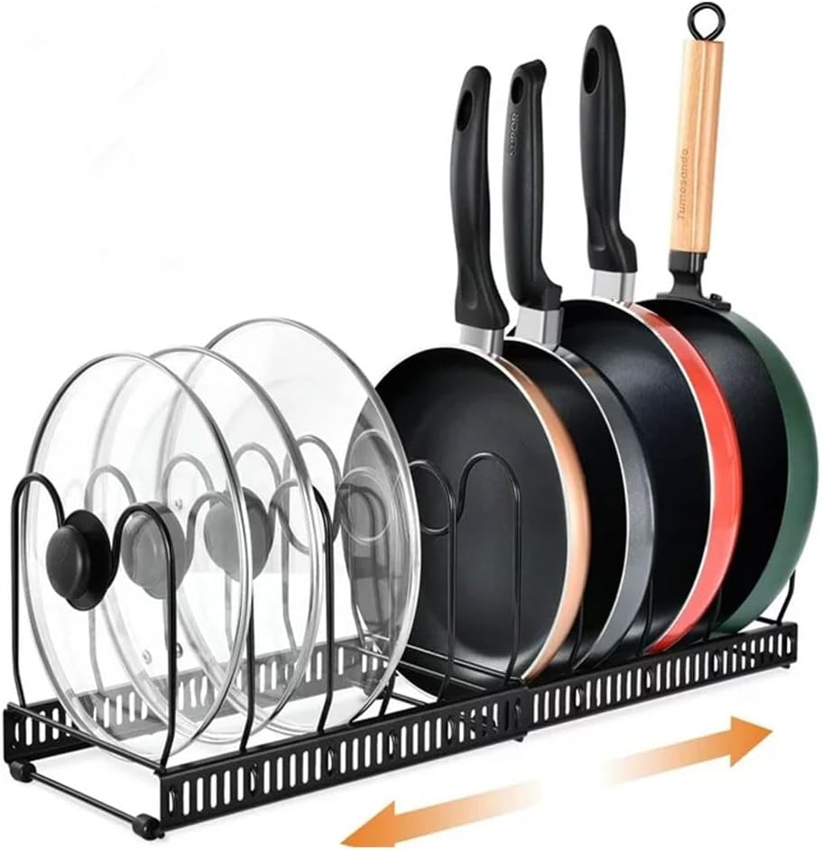 MTYKYHOO 1 Set Pot Rack, 10 Adjustable Dividers Pots And