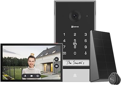 EZVIZ EP7 Interphone Vidéo 2K sans Fil avec Panneau Solaire, Ecran Tactile Couleur 7″, Sonnette Vidéo sans Fil, Alimentation Solaire, Audio Bidirectionnel, WiFi 2,4/5 GHz, Détection de Humain